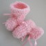 tricot-bebe-laine-fait-main-chaussons-roses
