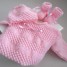 bonnet-chaussons-rose-tricot-laine-fait-main